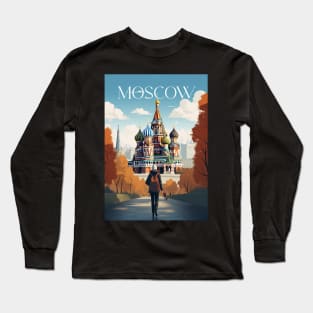 Affiche - Moscow - Russia -Saint Basil's Cathedral Long Sleeve T-Shirt